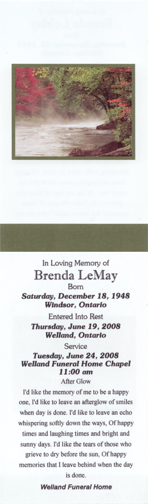 Rest In Peace, Brenda LeMay